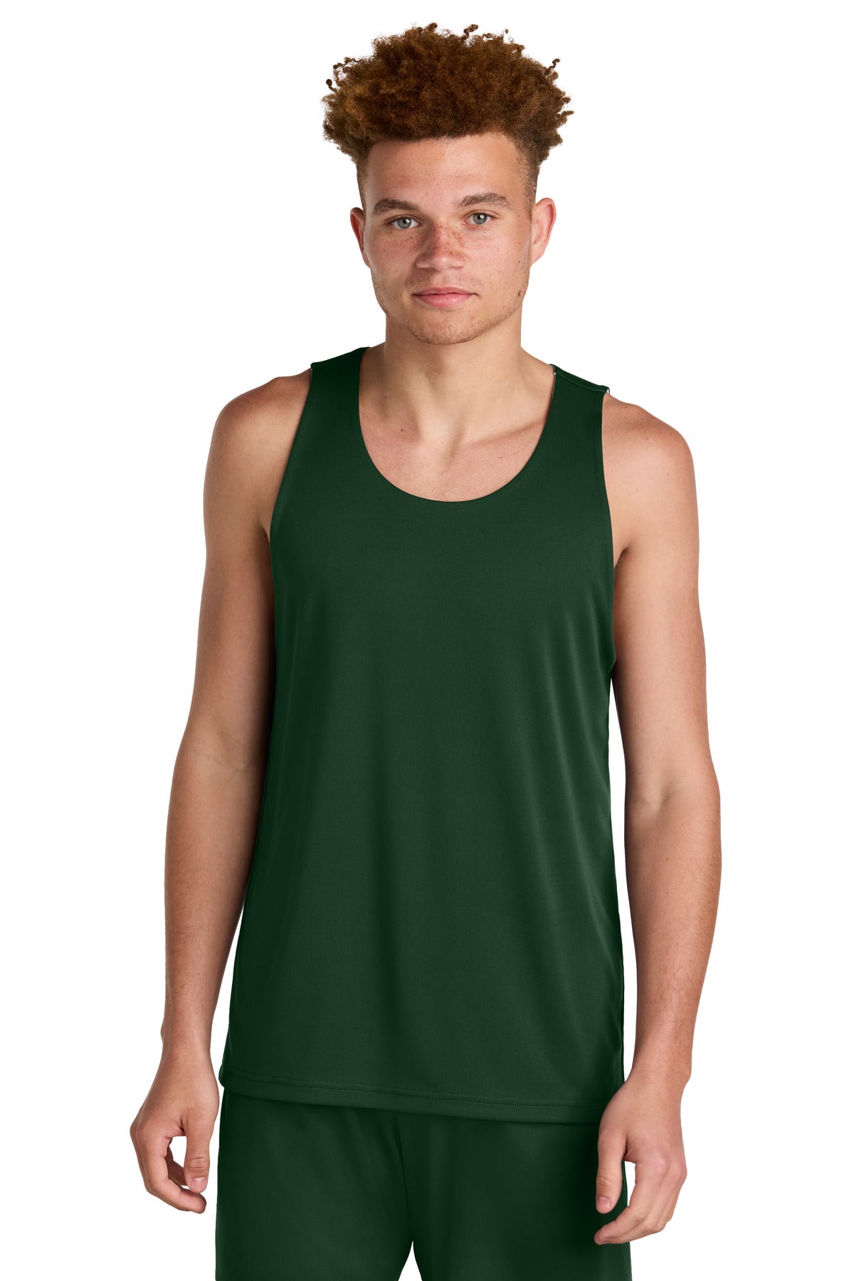 Sport-Tek PosiCharge Competitor Rev Tank ST551 in Forest Green/ White