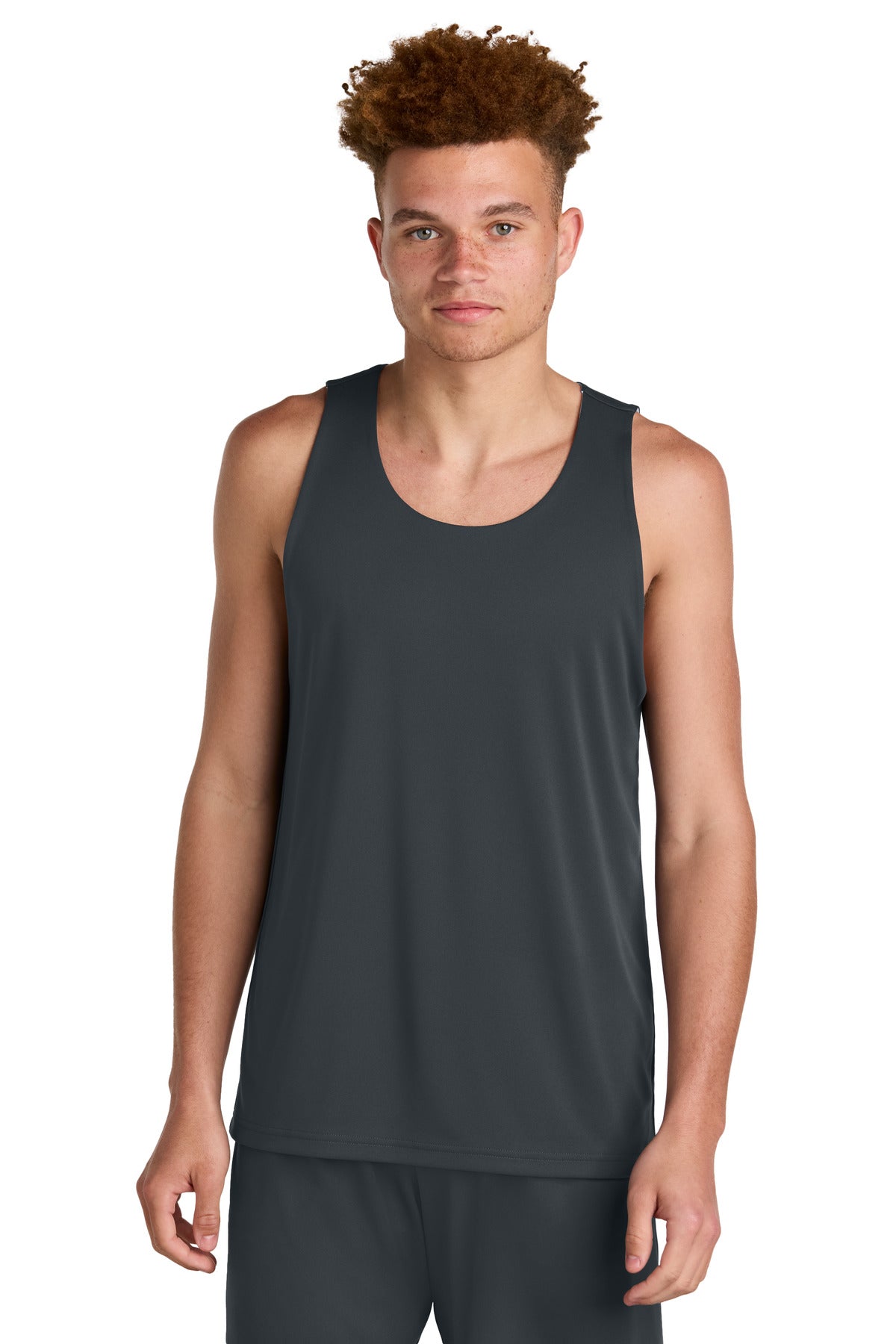 Sport-Tek PosiCharge Competitor Rev Tank ST551 in Iron Grey/ White