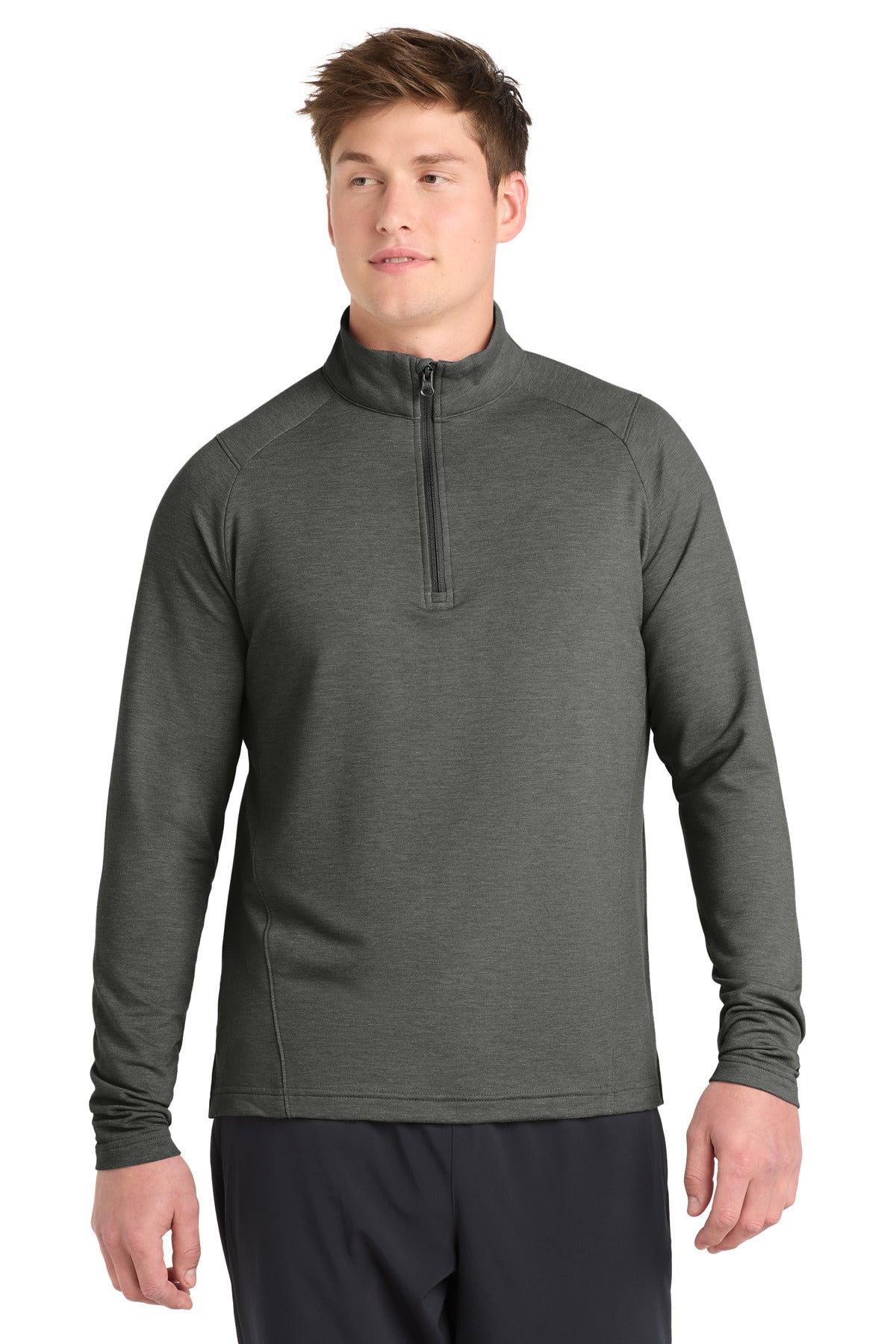 Sport-Tek Sport-Wick Flex Fleece 1/4-Zip. ST561 in Dark Grey Heather