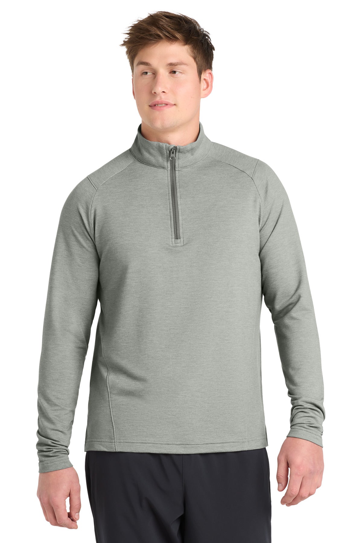 Sport-Tek Sport-Wick Flex Fleece 1/4-Zip. ST561 in Light Grey Heather