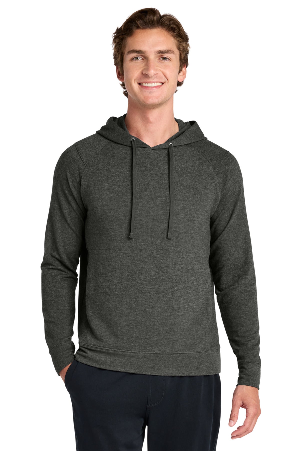 Sport-Tek Sport-Wick Flex Fleece Pullover Hoodie ST562 in Dark Grey Heather