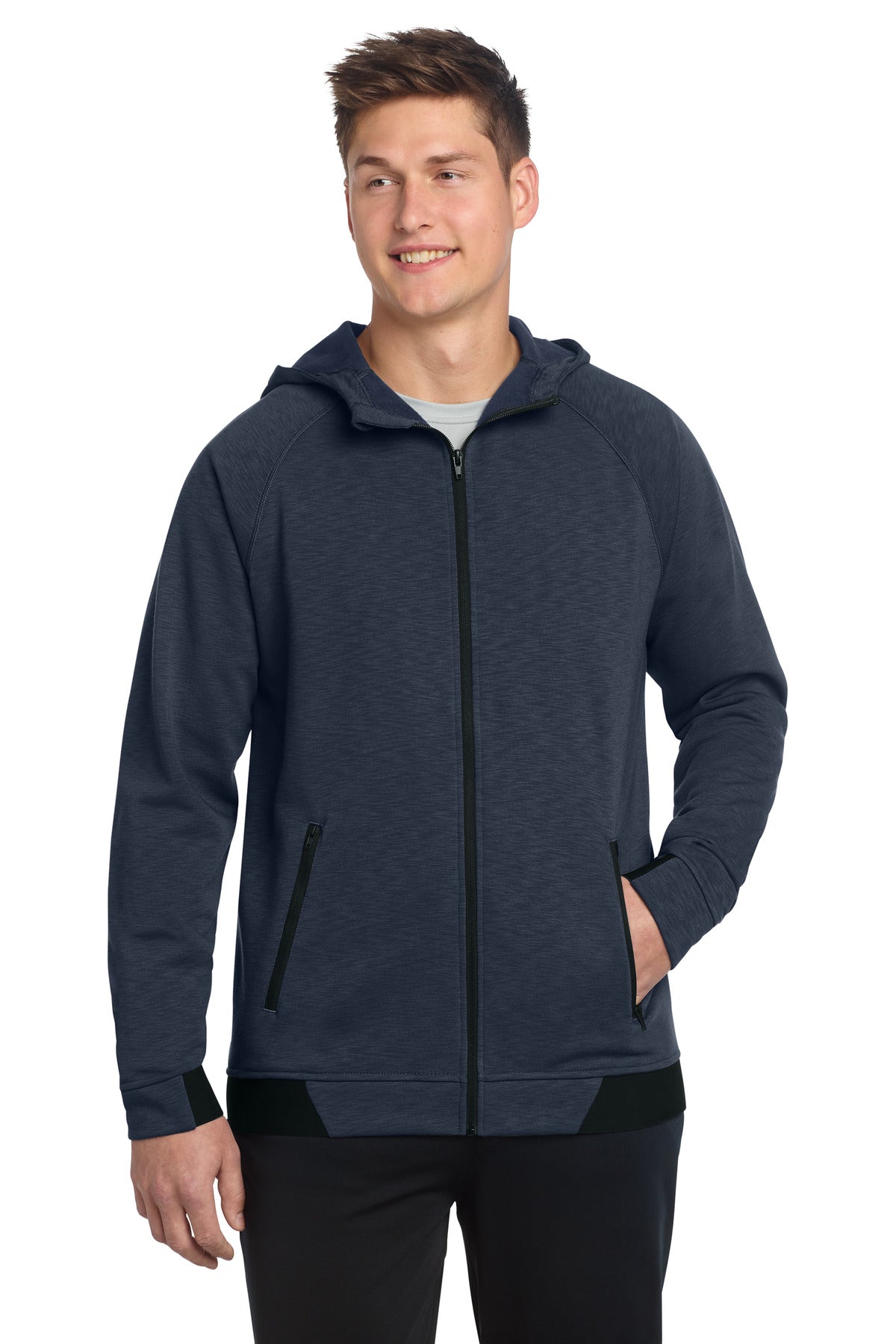 Sport-Tek PosiCharge Strive Hooded Full-Zip ST570 in True Navy