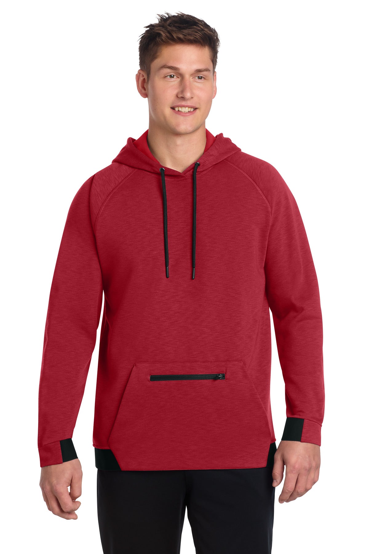 Sport-Tek PosiCharge Strive Hooded Pullover ST571 in Deep Red