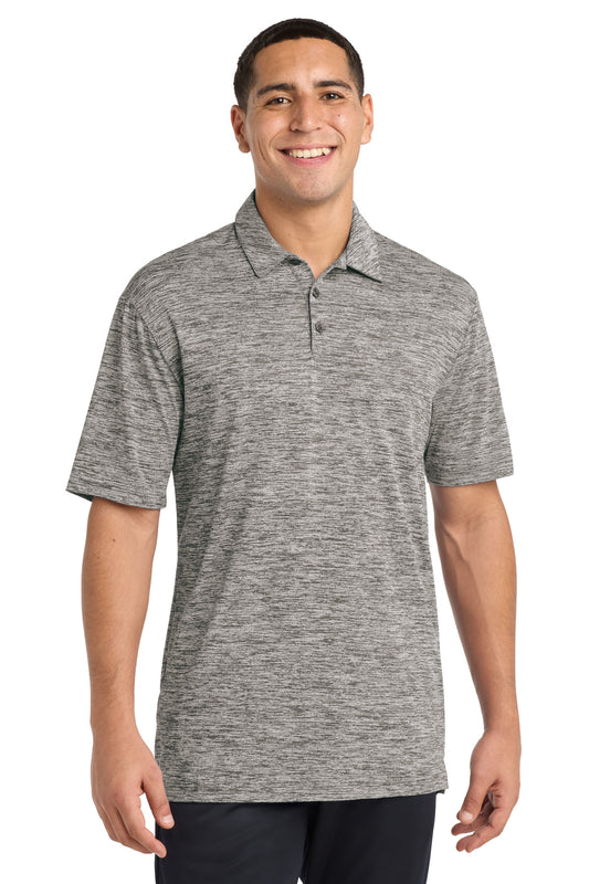 Sport-Tek  PosiCharge  Electric Heather Polo. ST590 in Black Electric