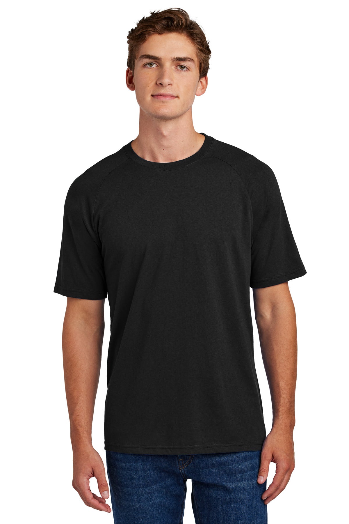 Sport-Tek Halftime Raglan Tee ST6040 in Black
