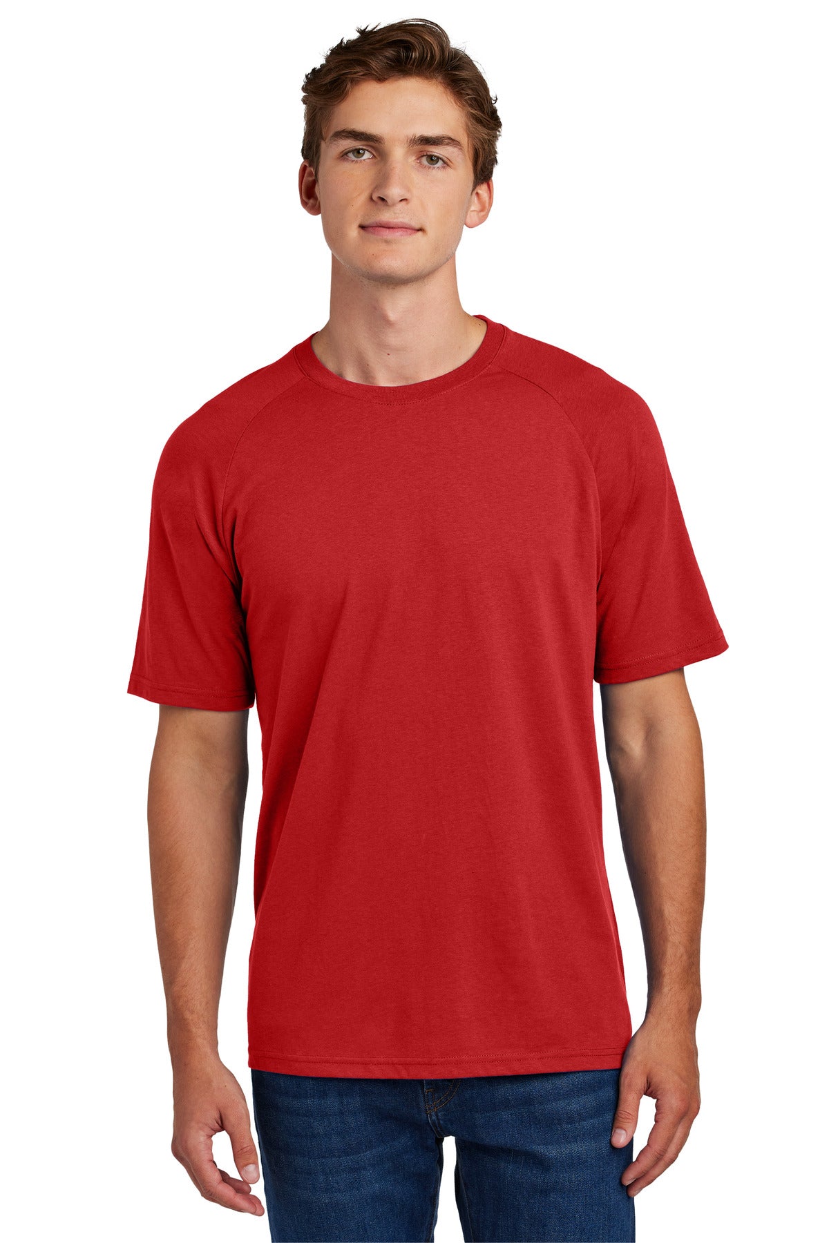 Sport-Tek Halftime Raglan Tee ST6040 in Deep Red