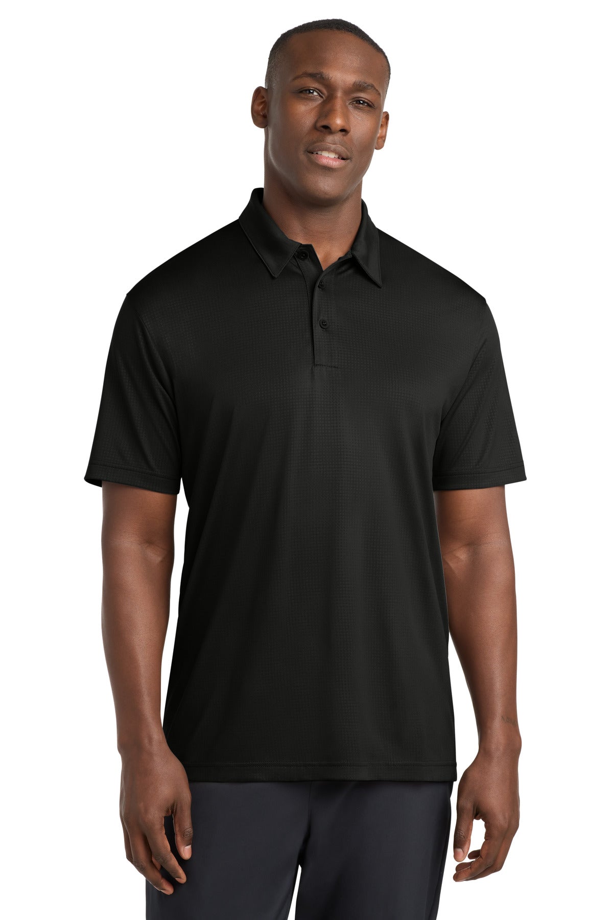 Sport-Tek Embossed PosiCharge Tough Polo. ST630 in Black
