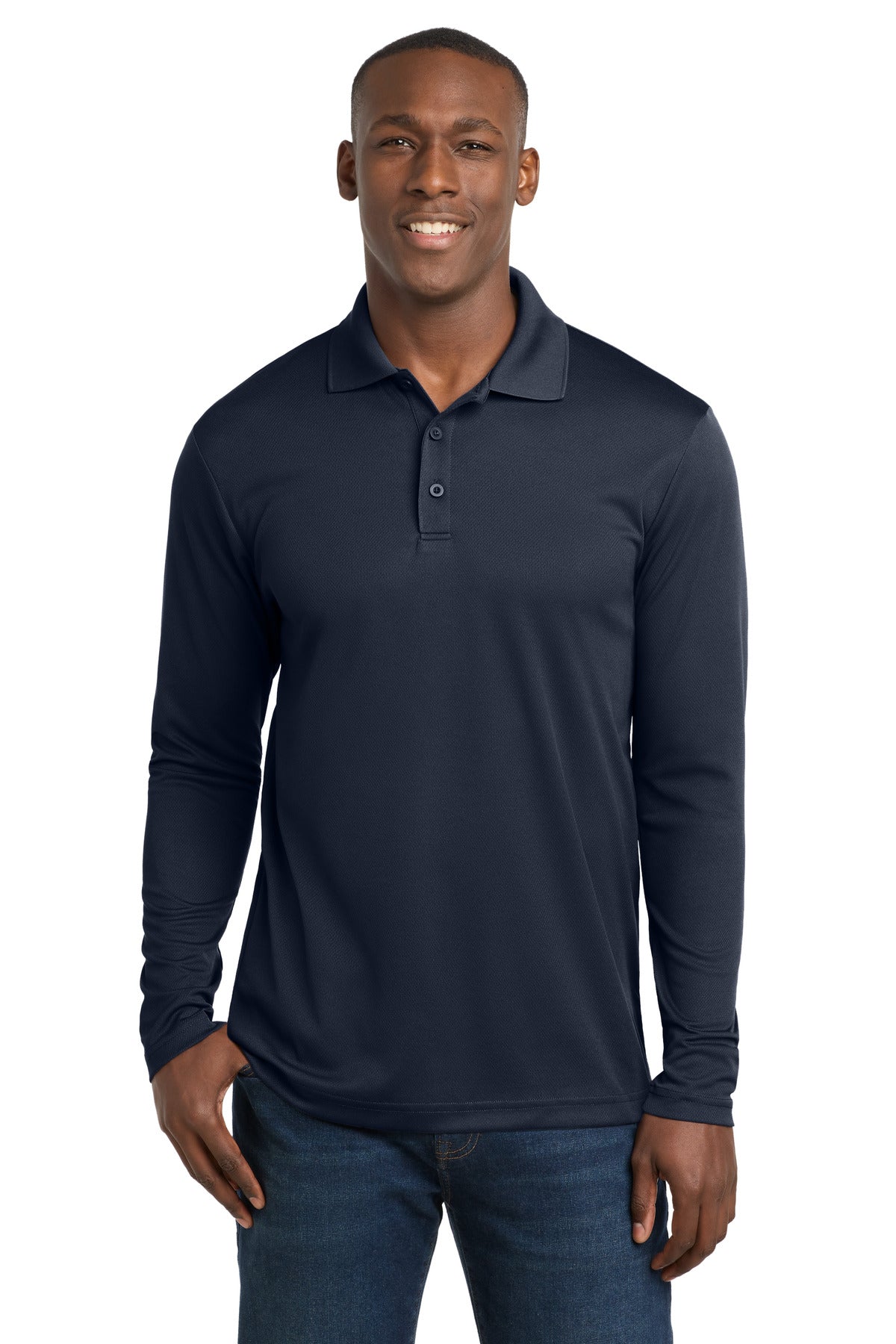 Sport-Tek  PosiCharge  RacerMesh  Long Sleeve Polo. ST640LS in True Navy