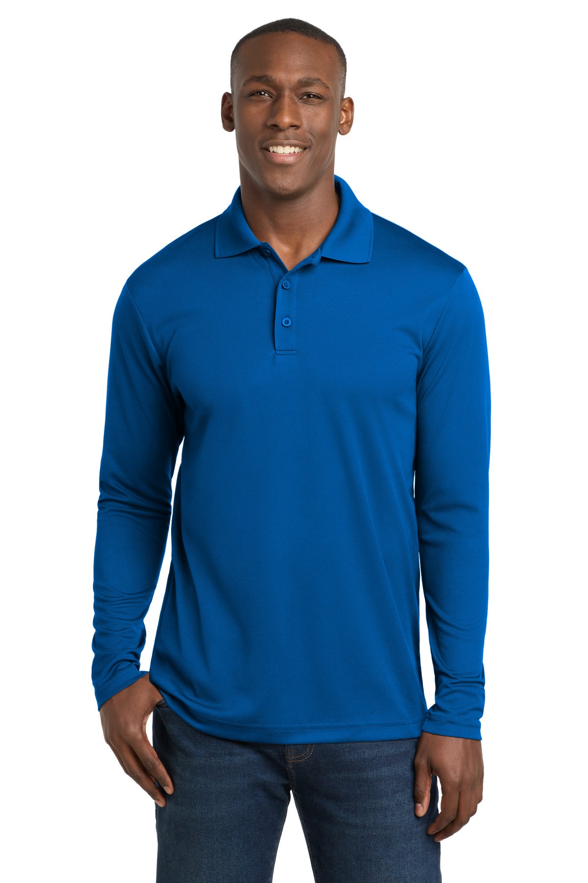 Sport-Tek  PosiCharge  RacerMesh  Long Sleeve Polo. ST640LS in True Royal
