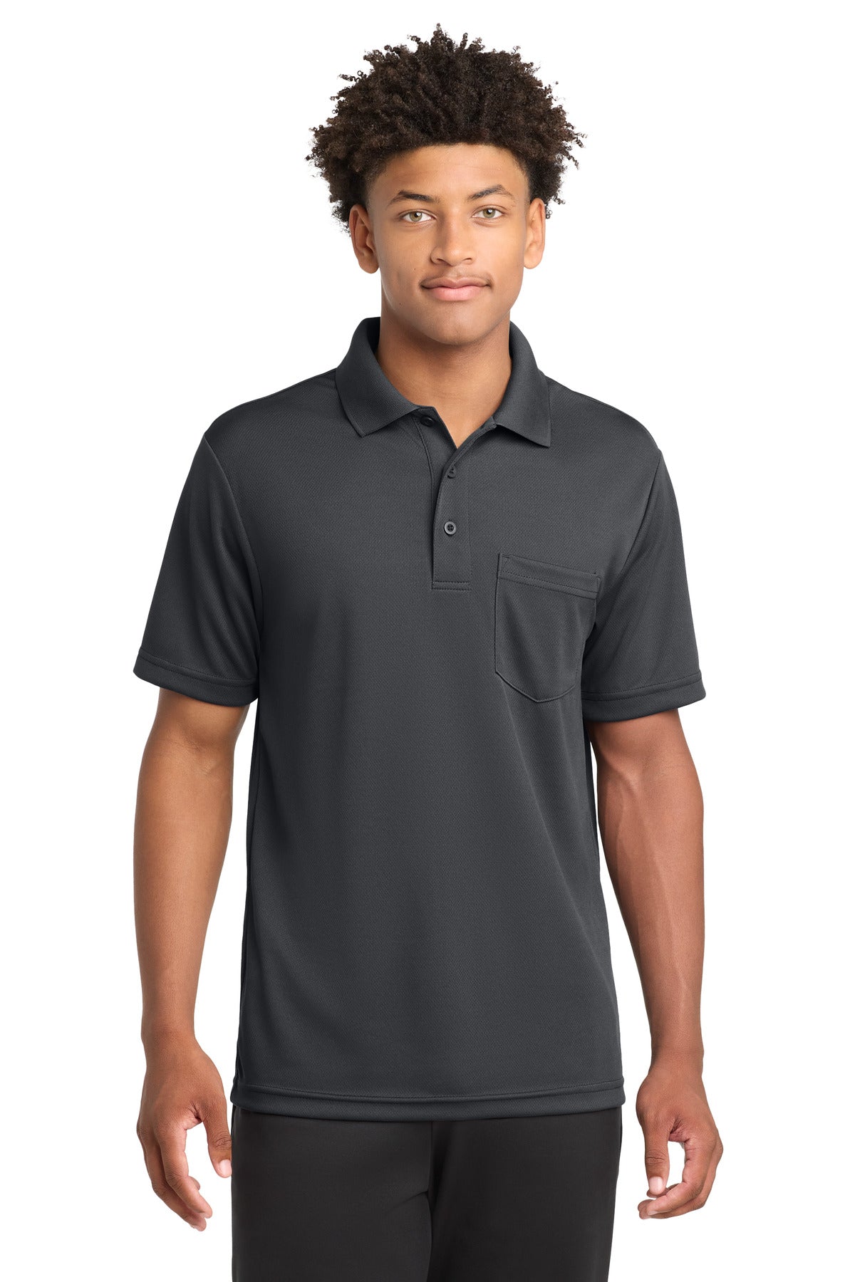 Sport-Tek  PosiCharge  RacerMesh  Pocket Polo. ST640P in Graphite