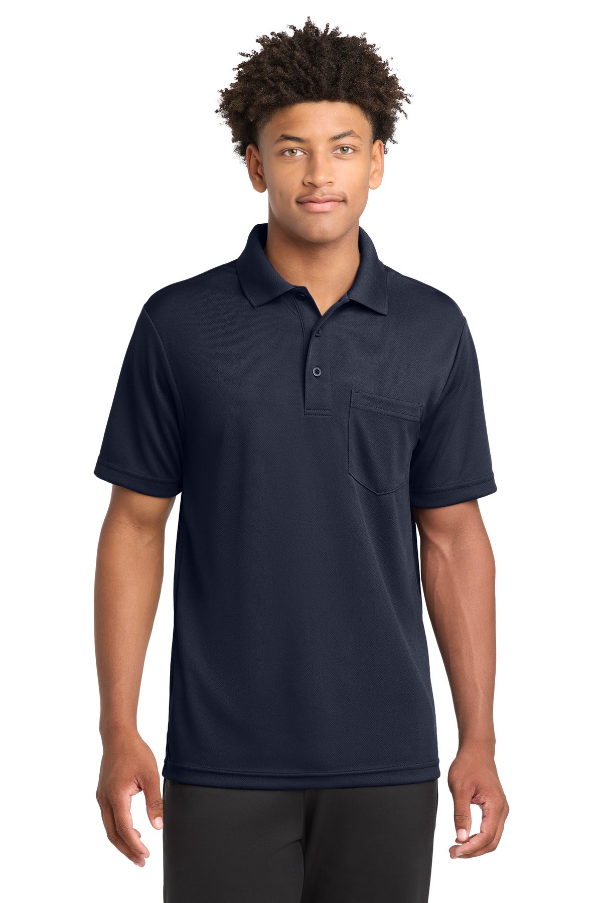 Sport-Tek  PosiCharge  RacerMesh  Pocket Polo. ST640P in True Navy