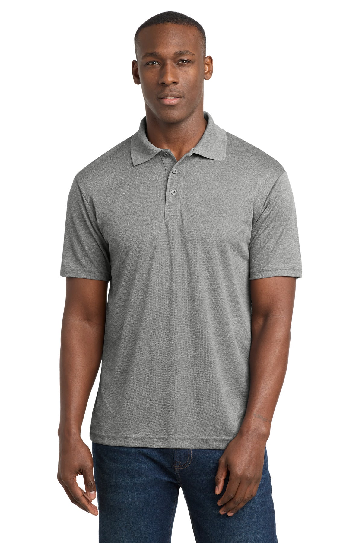 Sport-Tek PosiCharge RacerMesh Polo. ST640 in Grey Heather