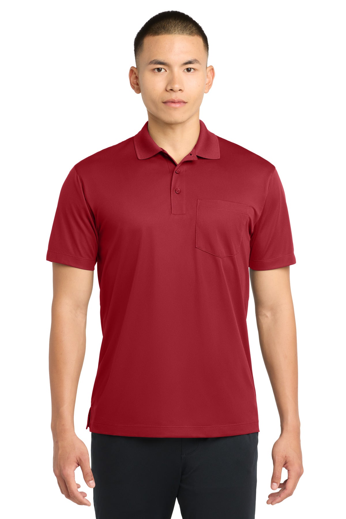 Sport-Tek Micropique Sport-Wick Pocket Polo. ST651 in True Red