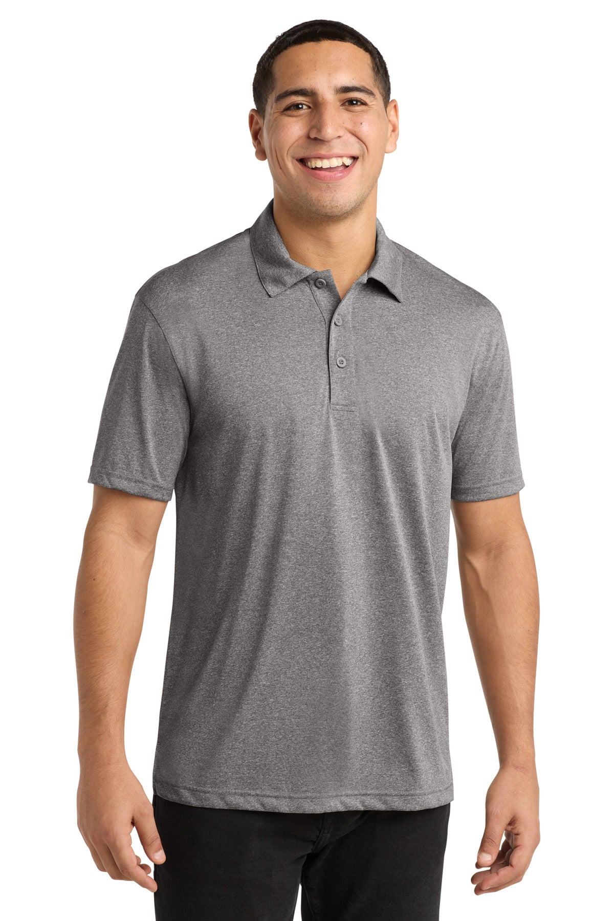 Sport-Tek Heather Contender Polo. ST660 in Vintage Heather