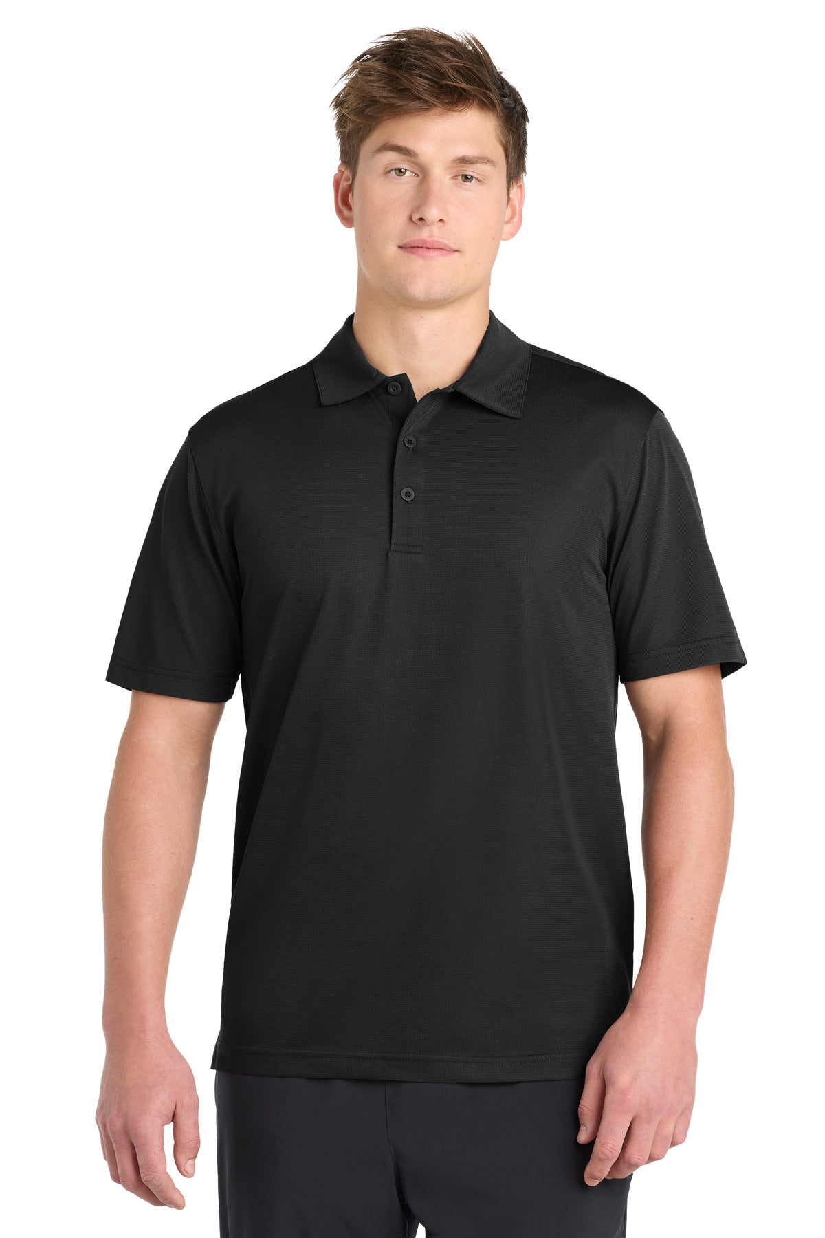 Sport-Tek PosiCharge Active Textured Polo. ST690 in Black