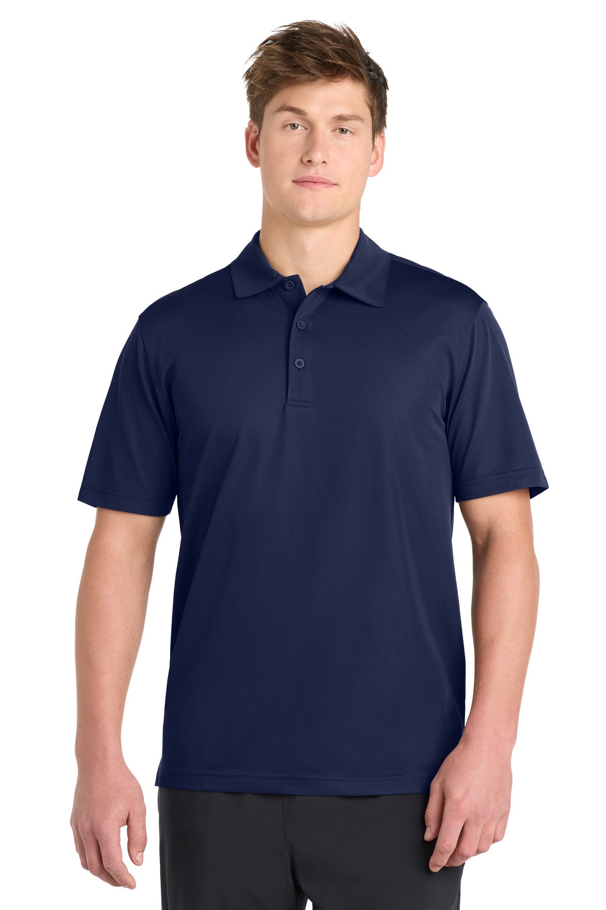 Sport-Tek PosiCharge Active Textured Polo. ST690 in True Navy