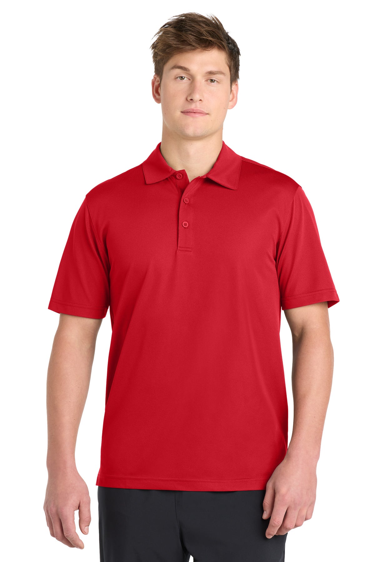 Sport-Tek PosiCharge Active Textured Polo. ST690 in True Red
