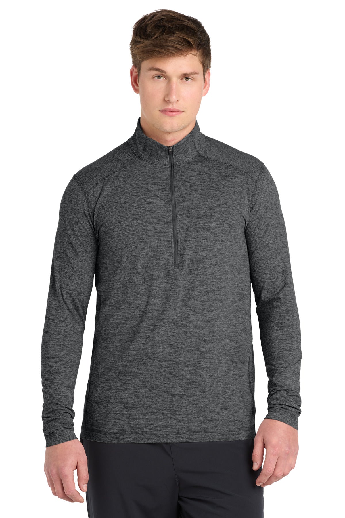 Sport-Tek  Exchange 1.5 Long Sleeve 1/2-Zip. ST711 in Graphite Heather