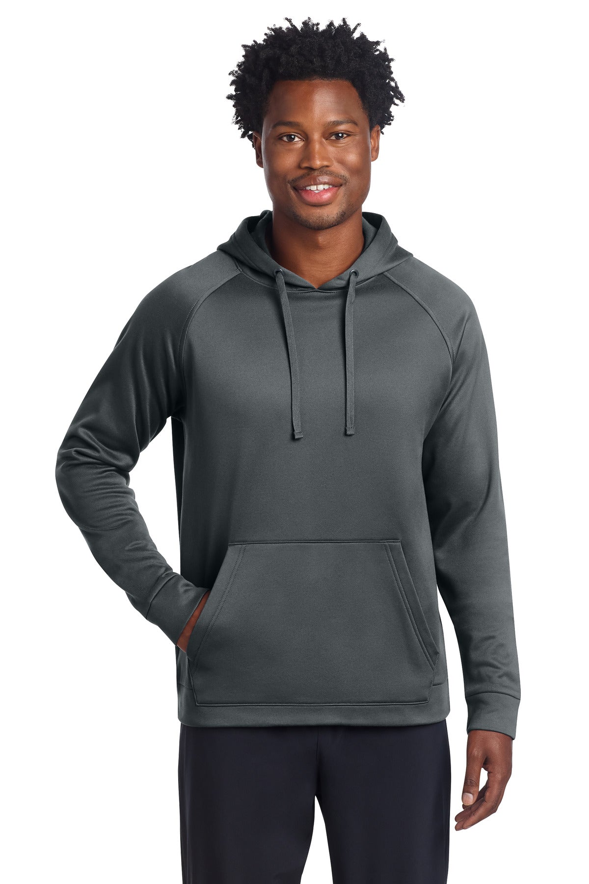 Sport-Tek Re-Compete Fleece Pullover Hoodie ST730 in Iron Grey