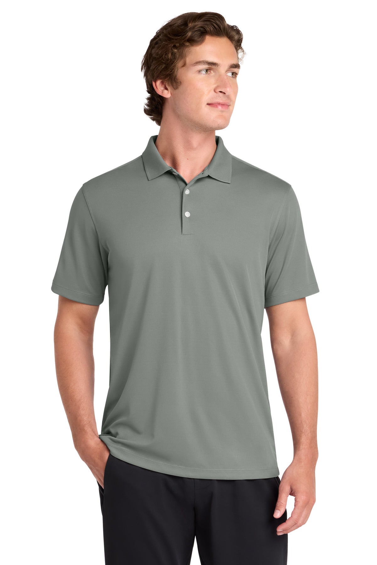 Sport-Tek UV Micropique Polo ST740 in Grey Concrete