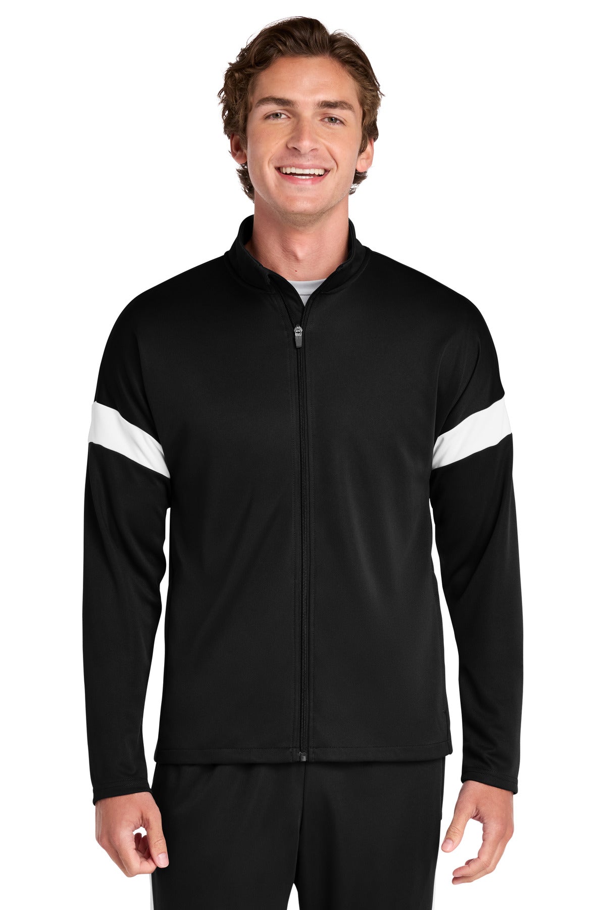 Sport-Tek Travel Full-Zip Jacket ST800 in Black/ White