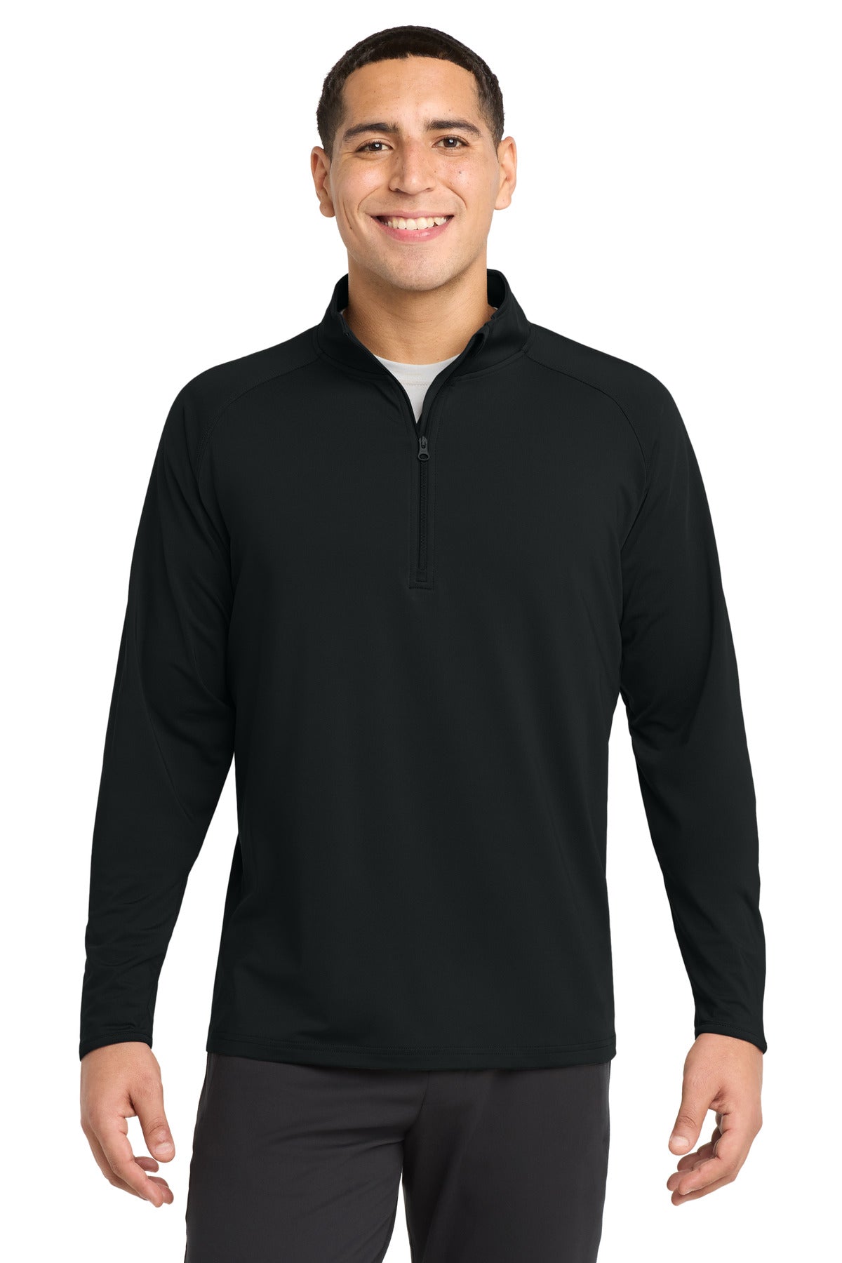 Sport-Tek Sport-Wick Stretch 1/4-Zip Pullover. ST850 in Black