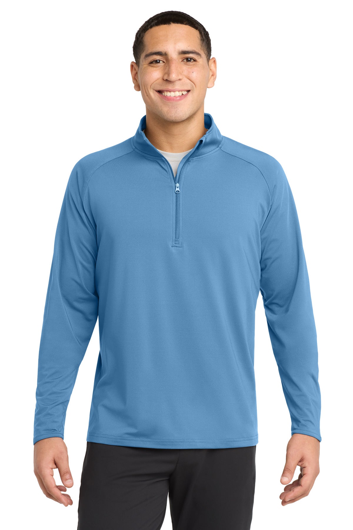 Sport-Tek Sport-Wick Stretch 1/4-Zip Pullover. ST850 in Carolina Blue