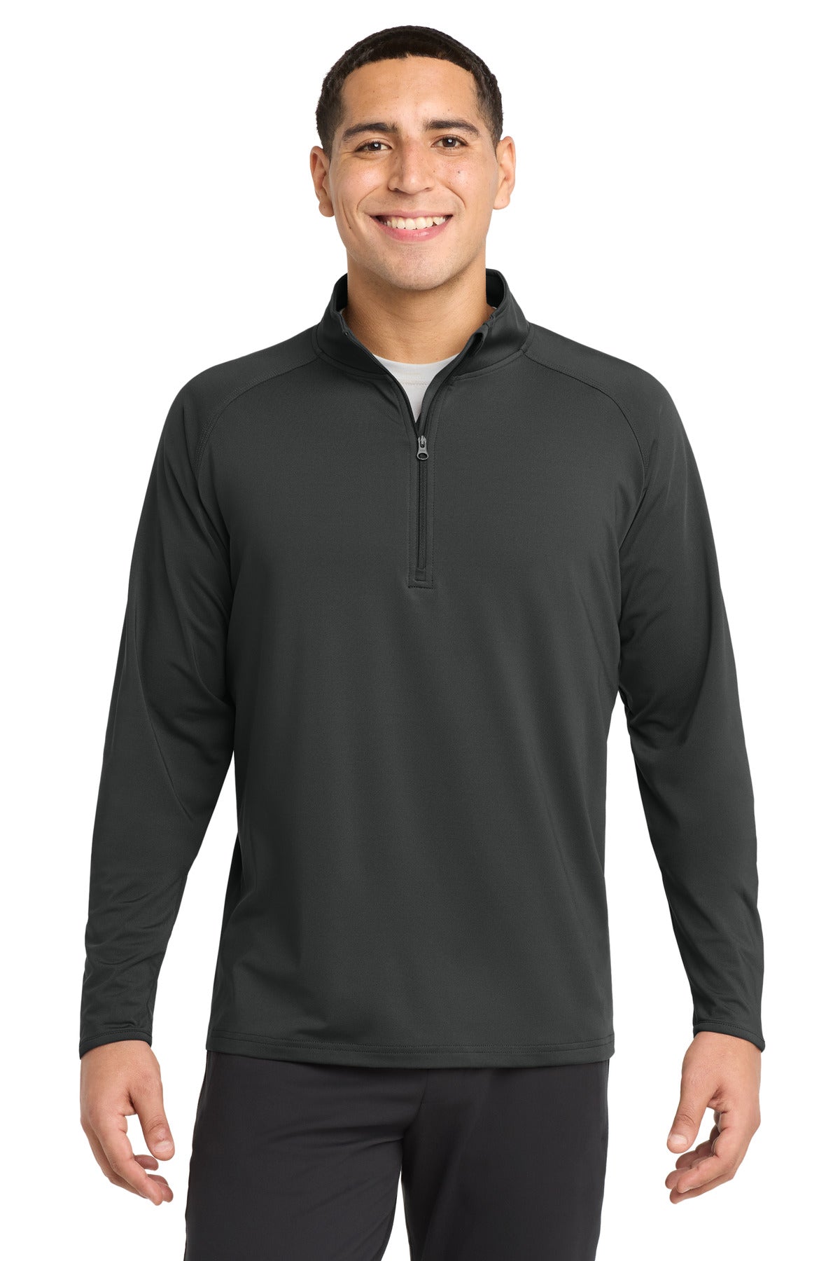 Sport-Tek Sport-Wick Stretch 1/4-Zip Pullover. ST850 in Charcoal Grey