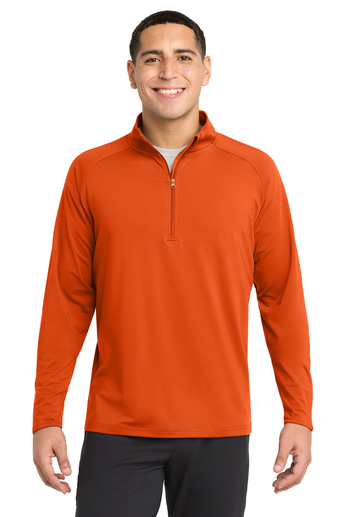 Sport-Tek Sport-Wick Stretch 1/4-Zip Pullover. ST850 in Deep Orange