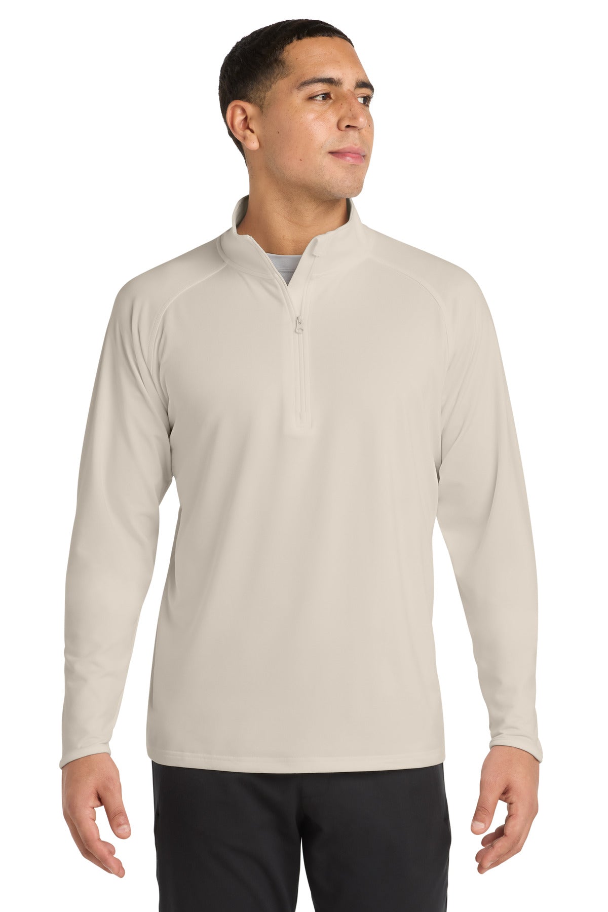Sport-Tek Sport-Wick Stretch 1/4-Zip Pullover. ST850 in Ecru