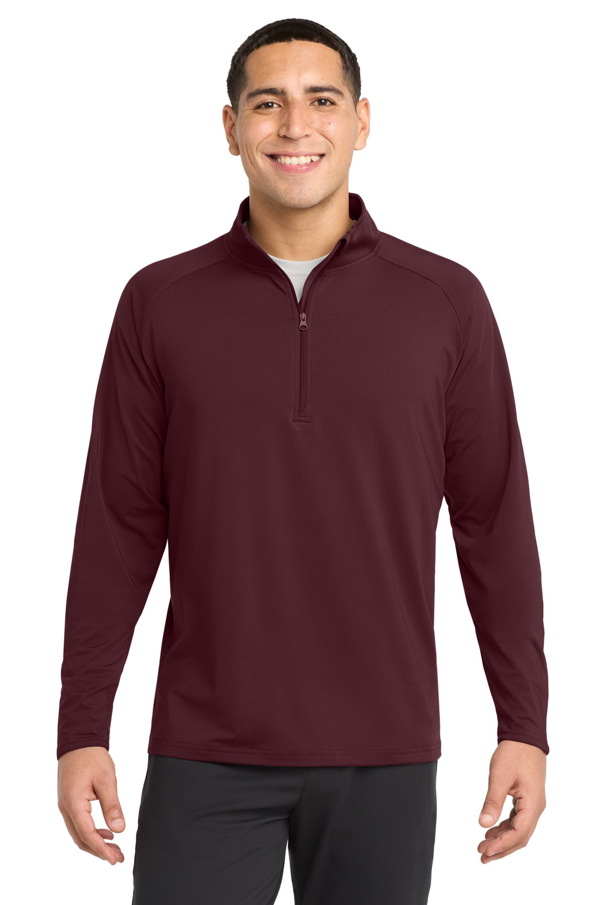 Sport-Tek Sport-Wick Stretch 1/4-Zip Pullover. ST850 in Maroon