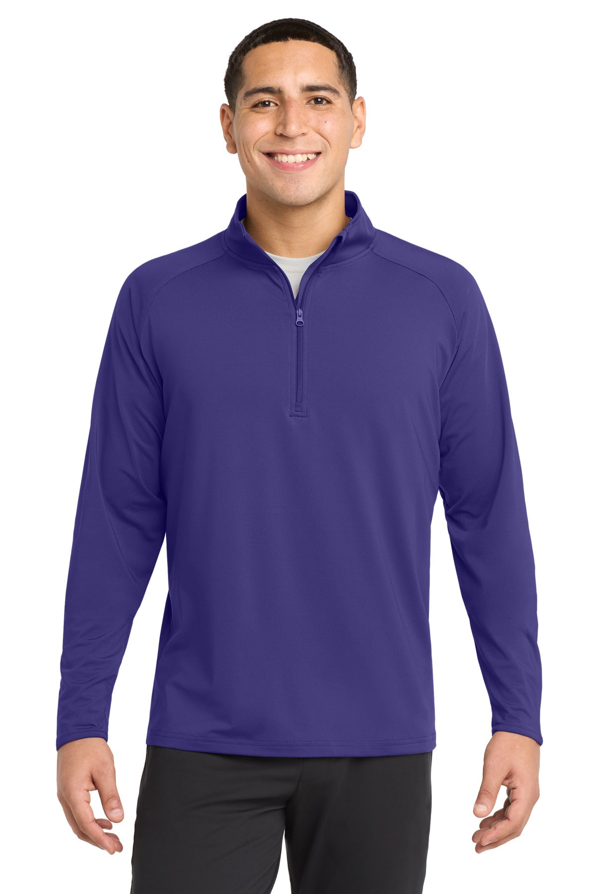 Sport-Tek Sport-Wick Stretch 1/4-Zip Pullover. ST850 in Purple