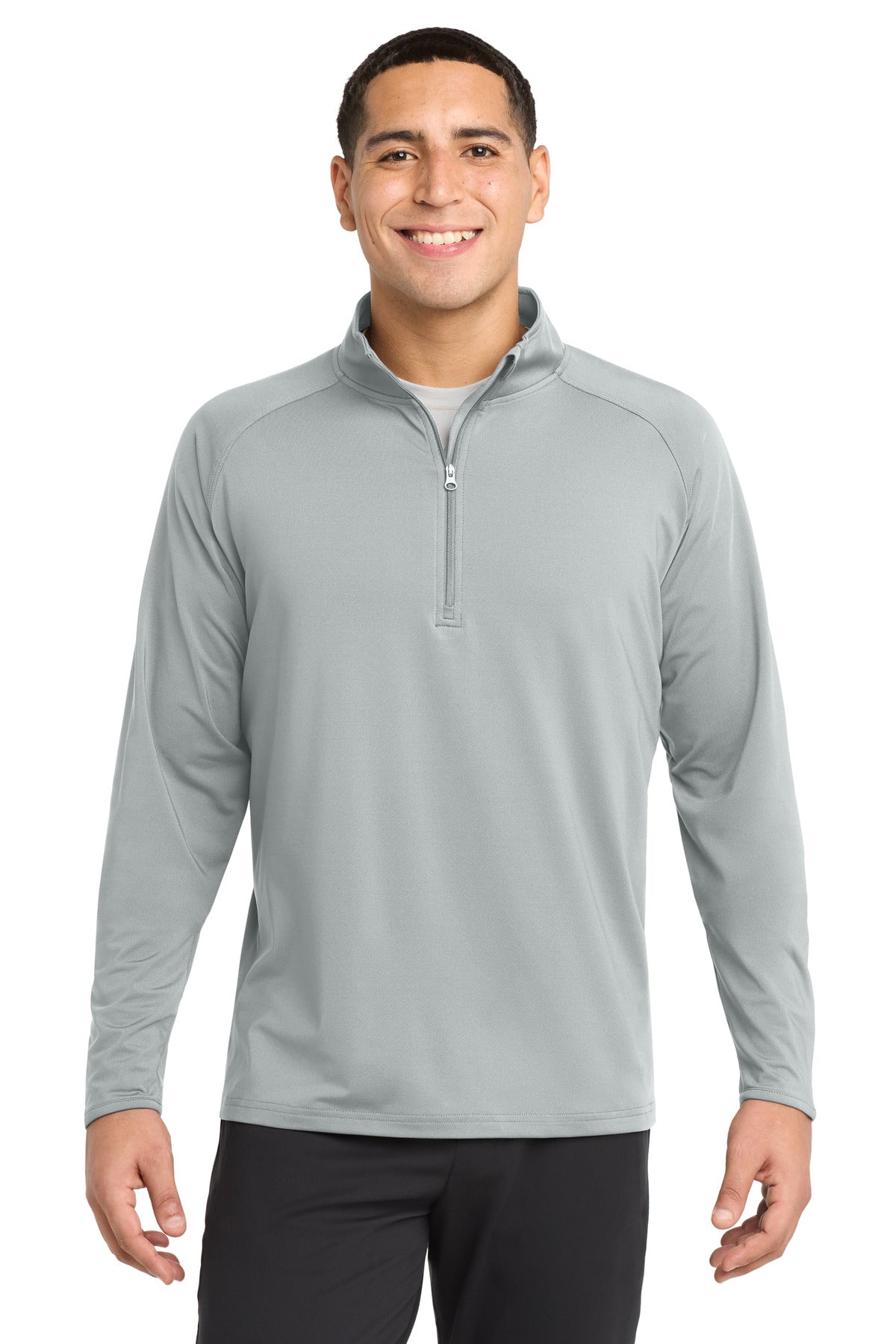 Sport-Tek Sport-Wick Stretch 1/4-Zip Pullover. ST850 in Silver