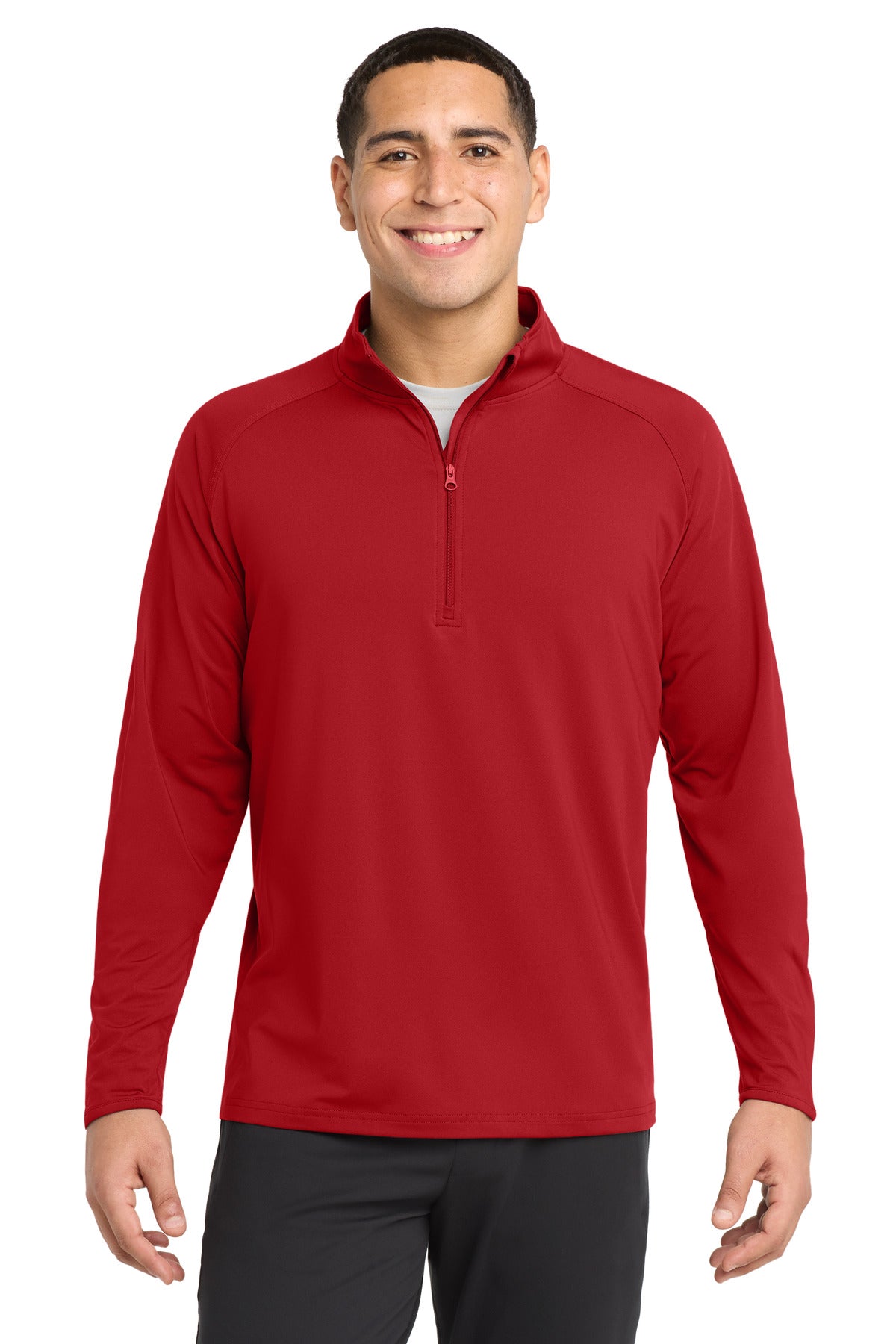 Sport-Tek Sport-Wick Stretch 1/4-Zip Pullover. ST850 in True Red