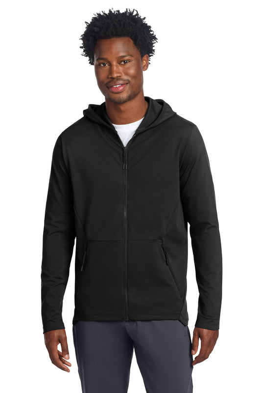 Sport-Tek Circuit Hooded Full-Zip ST870 in Deep Black