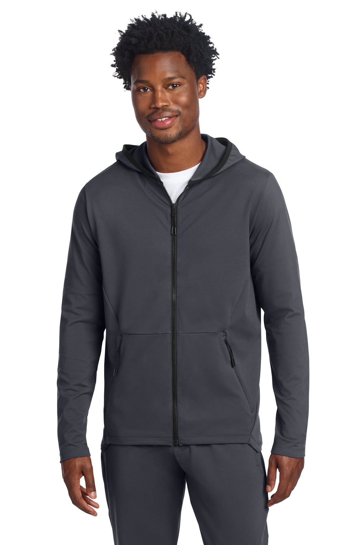Sport-Tek Circuit Hooded Full-Zip ST870 in Graphite