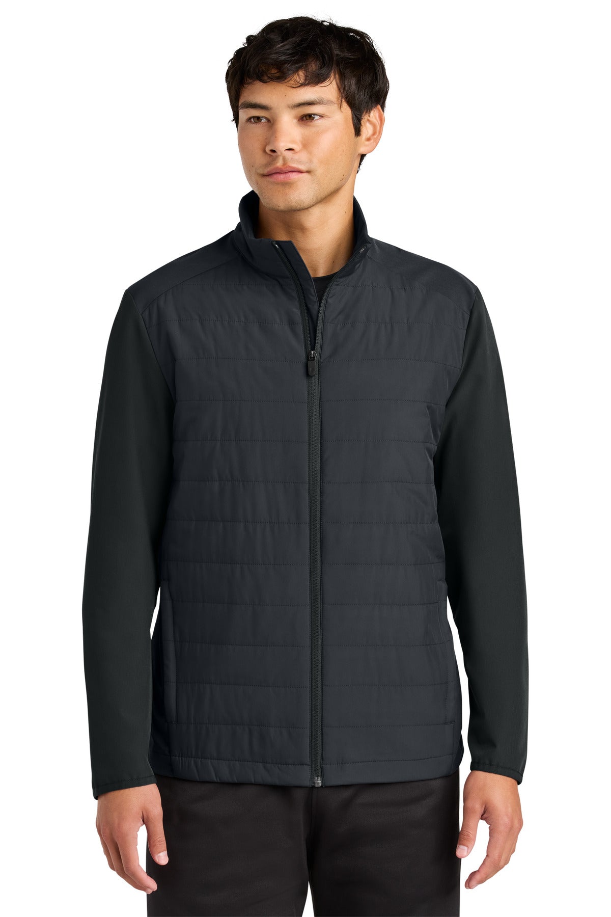 Sport-Tek Teknical Hybrid Jacket ST940 in Black