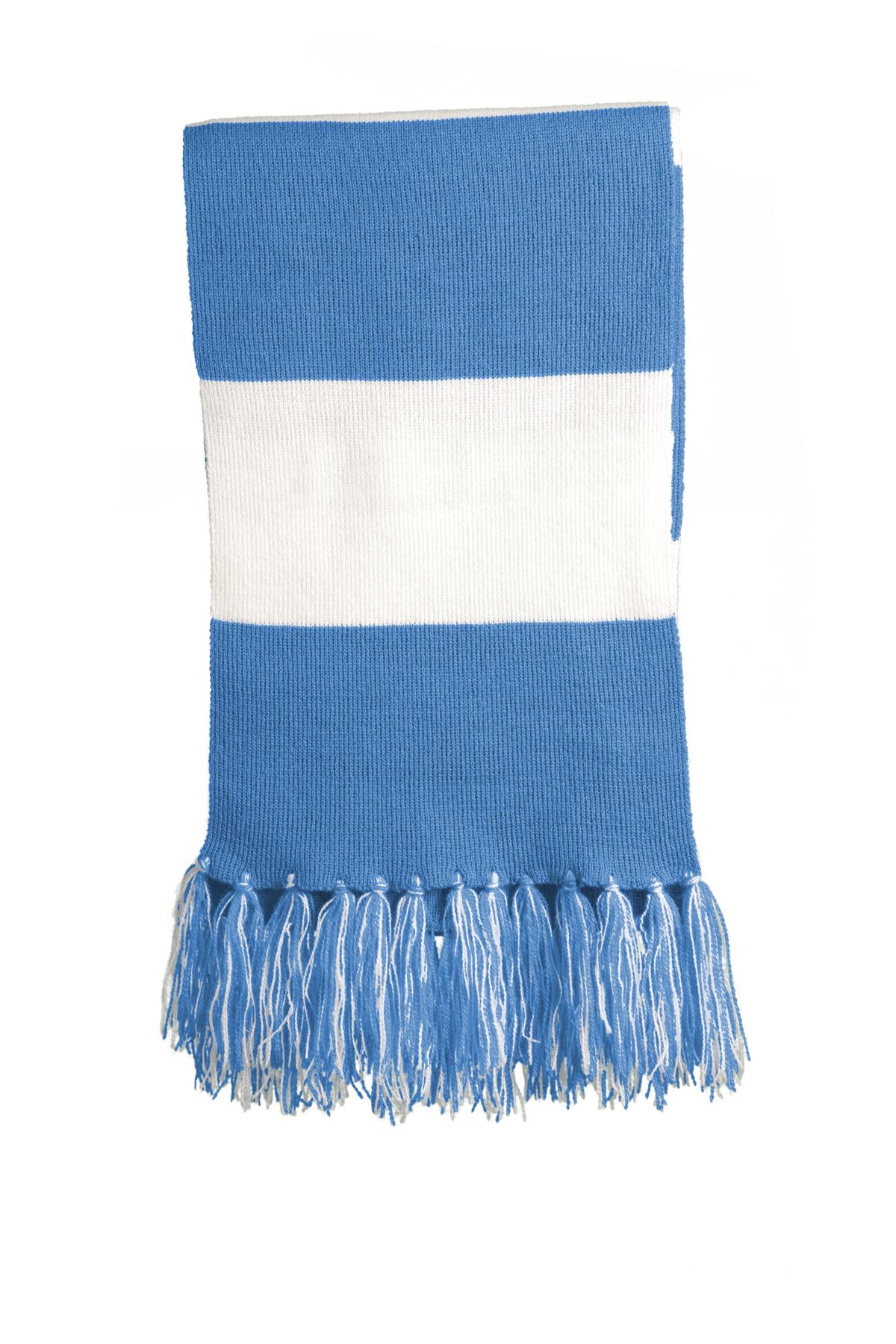 Sport-Tek Spectator Scarf. STA02 in Carolina Blue/ White