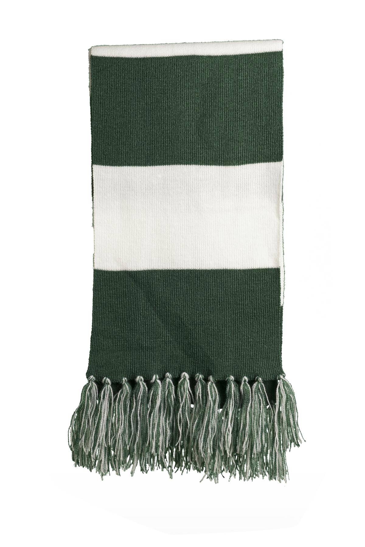 Sport-Tek Spectator Scarf. STA02 in Forest Green/ White