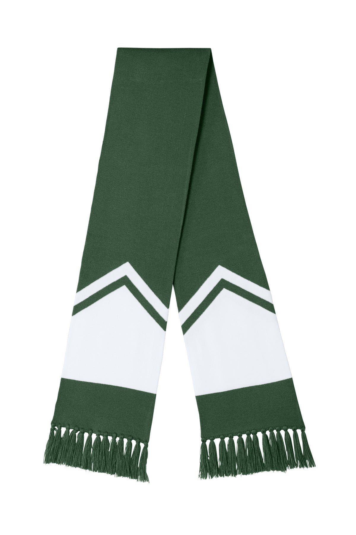 Sport-Tek Gameday Scarf STA06 in Forest Green/ White