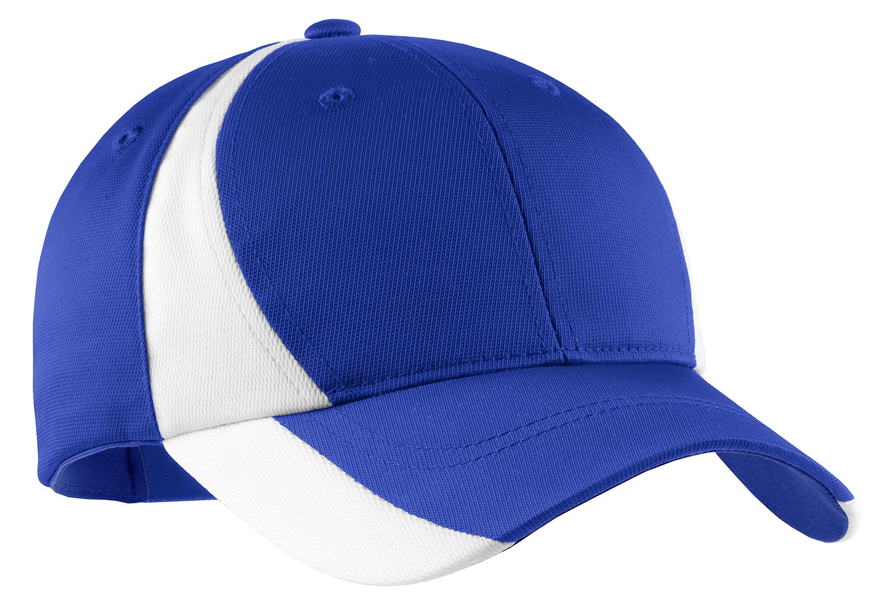 Sport-Tek Dry Zone Nylon Colorblock Cap. STC11 in True Royal/ White
