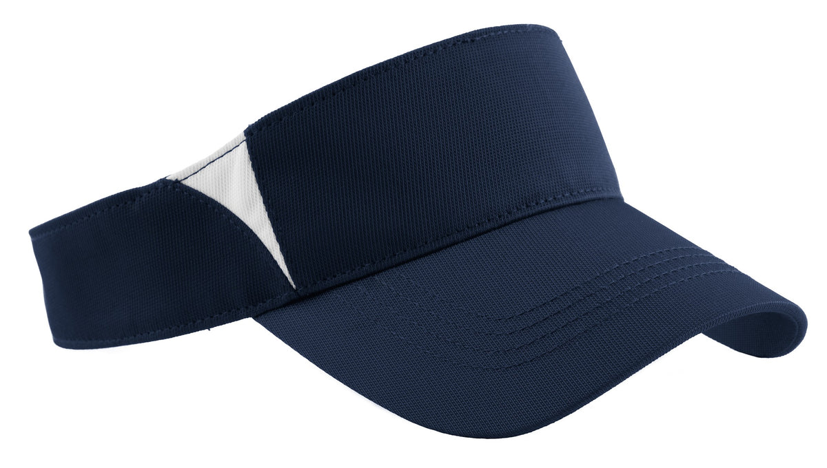 Sport-Tek Dry Zone Colorblock Visor.  STC13 in True Navy/ White