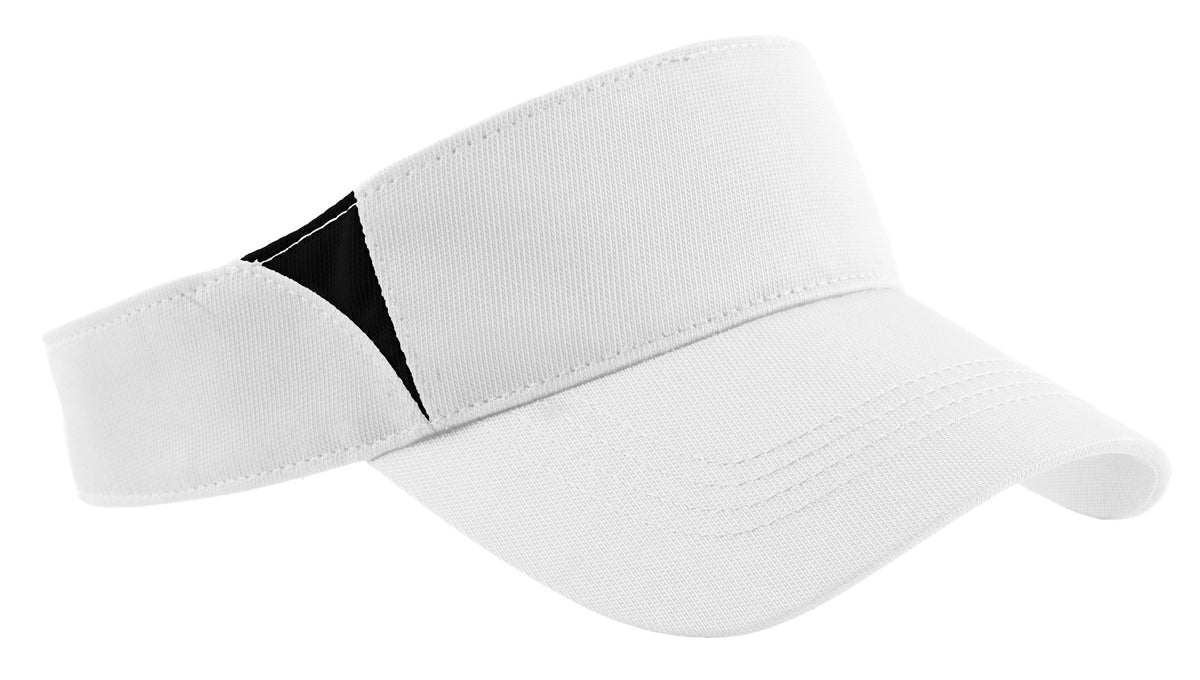 Sport-Tek Dry Zone Colorblock Visor.  STC13 in White/ Black