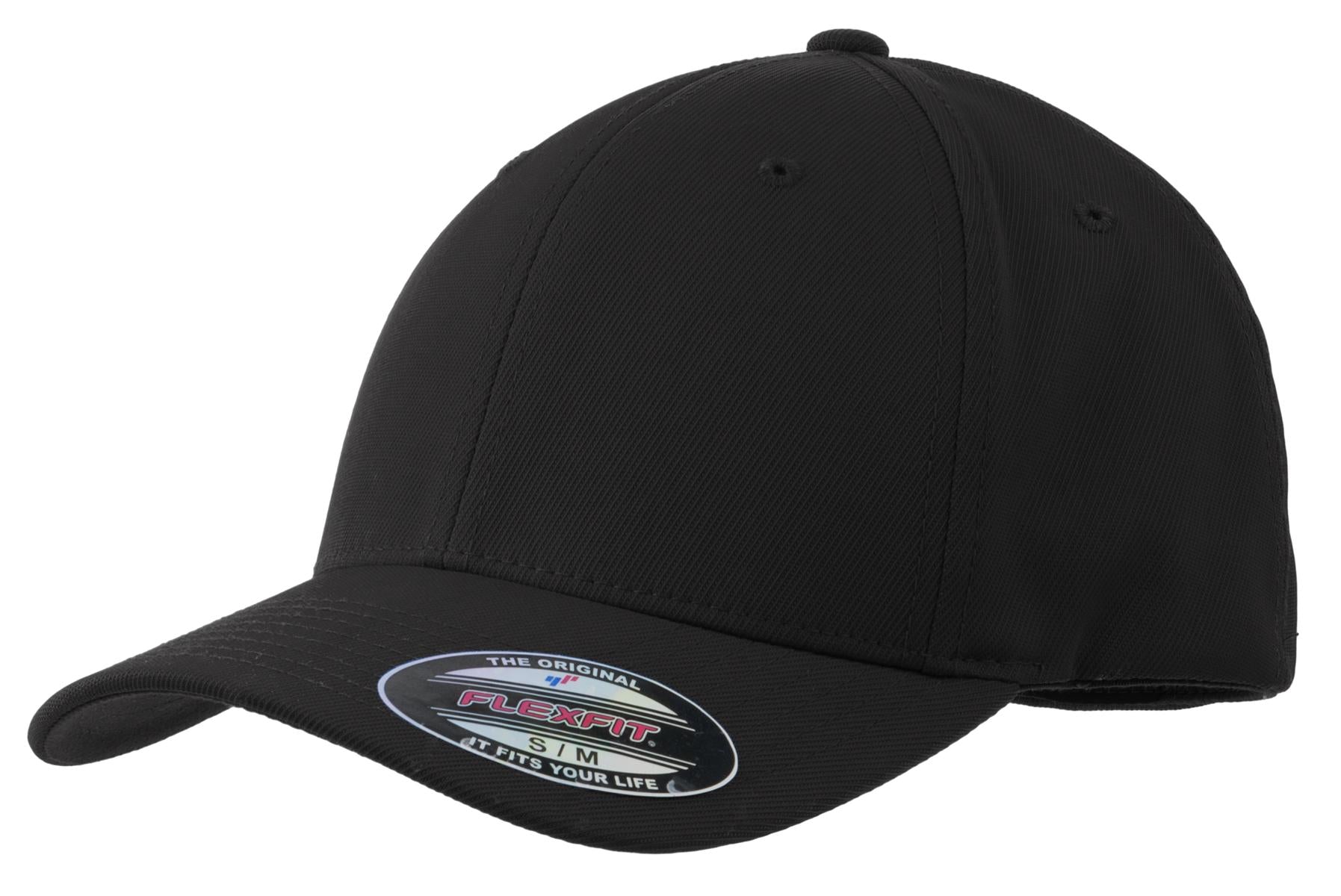 Sport-Tek Flexfit Performance Solid Cap. STC17 in Black