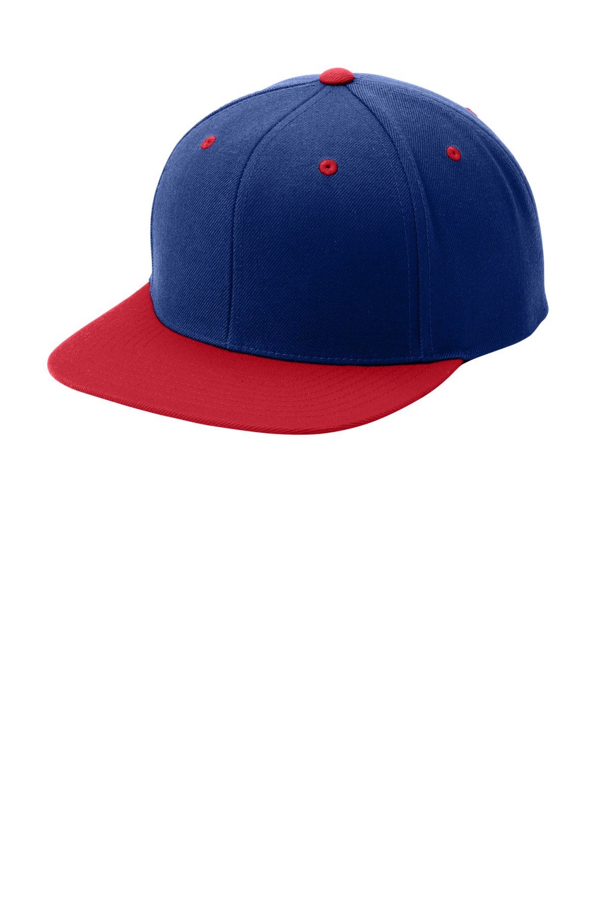 Sport-Tek YP Classics Flat Bill Snapback Cap. STC19 in True Royal/ True Red