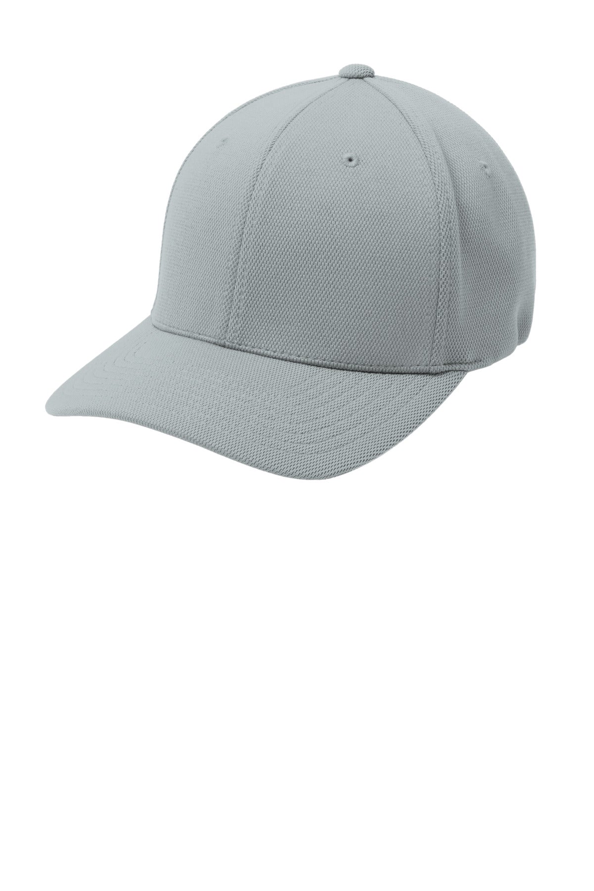 Sport-Tek Flexfit Cool & Dry Poly Block Mesh Cap. STC22 in Grey Heather