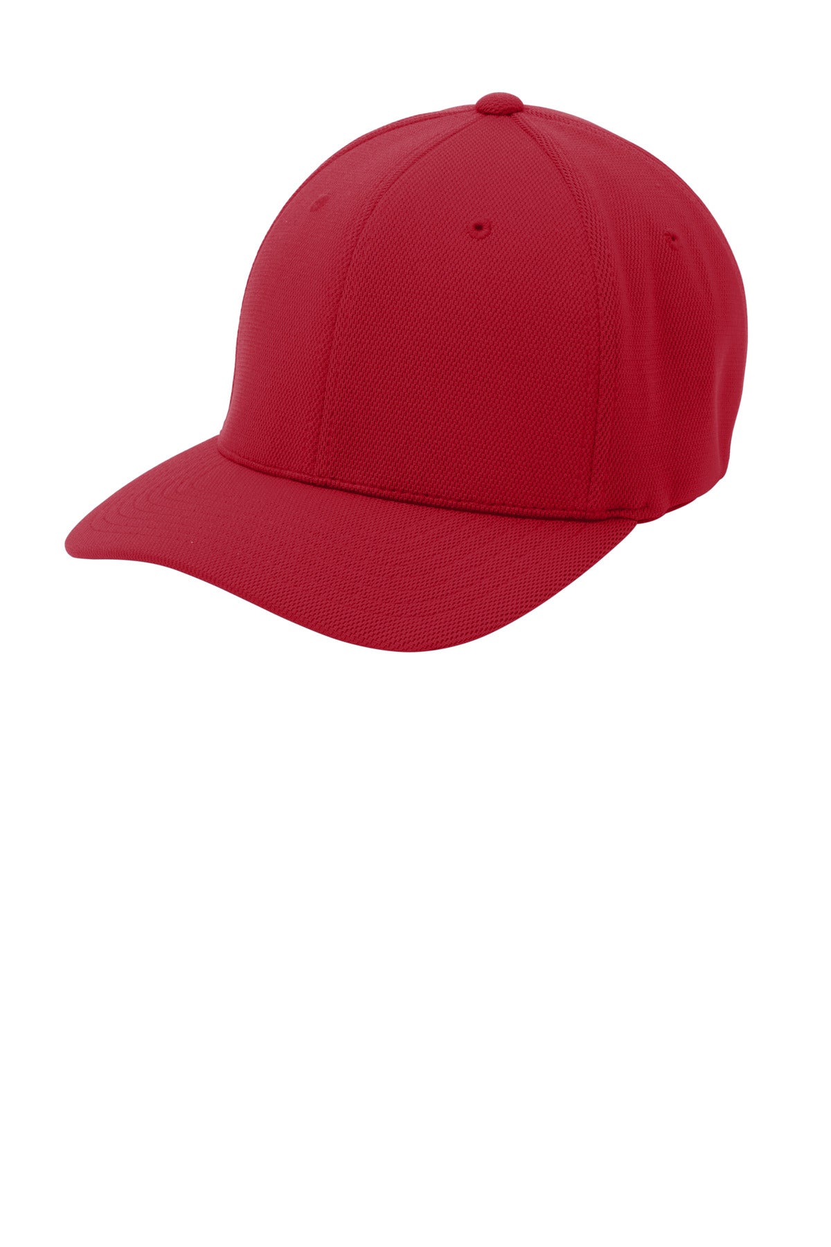 Sport-Tek Flexfit Cool & Dry Poly Block Mesh Cap. STC22 in True Red