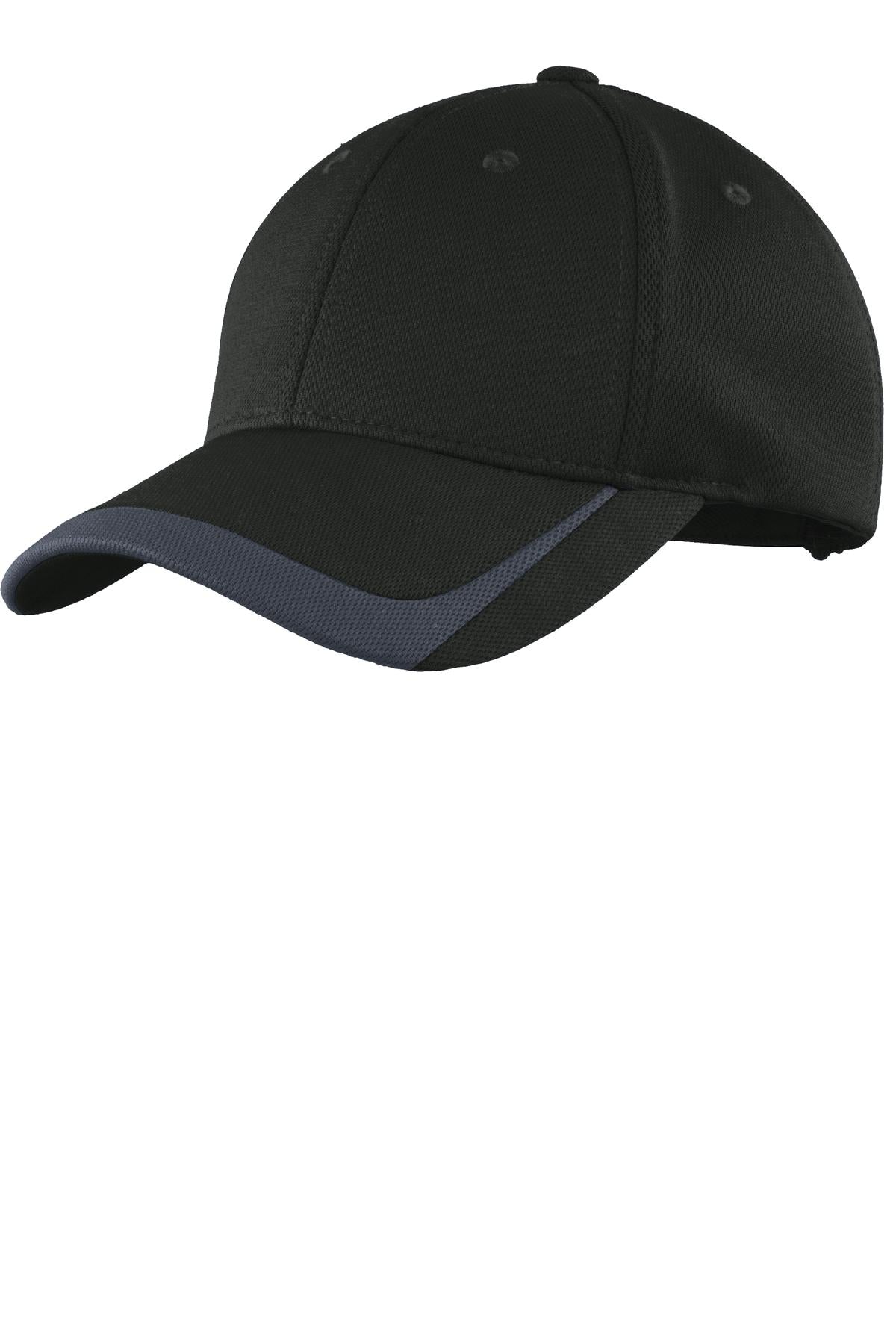 Sport-Tek Pique Colorblock Cap. STC24 in Black/ Graphite