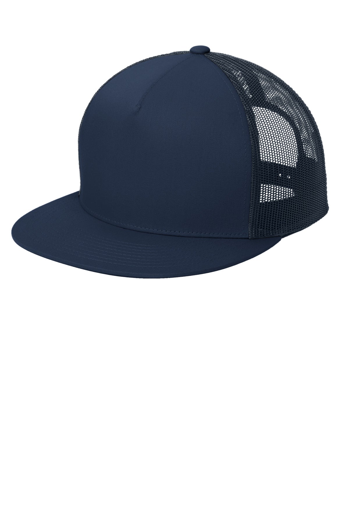 Sport-Tek YP Classics  5-Panel Classic Trucker Mesh Back Cap. STC38 in True Navy/ True Navy