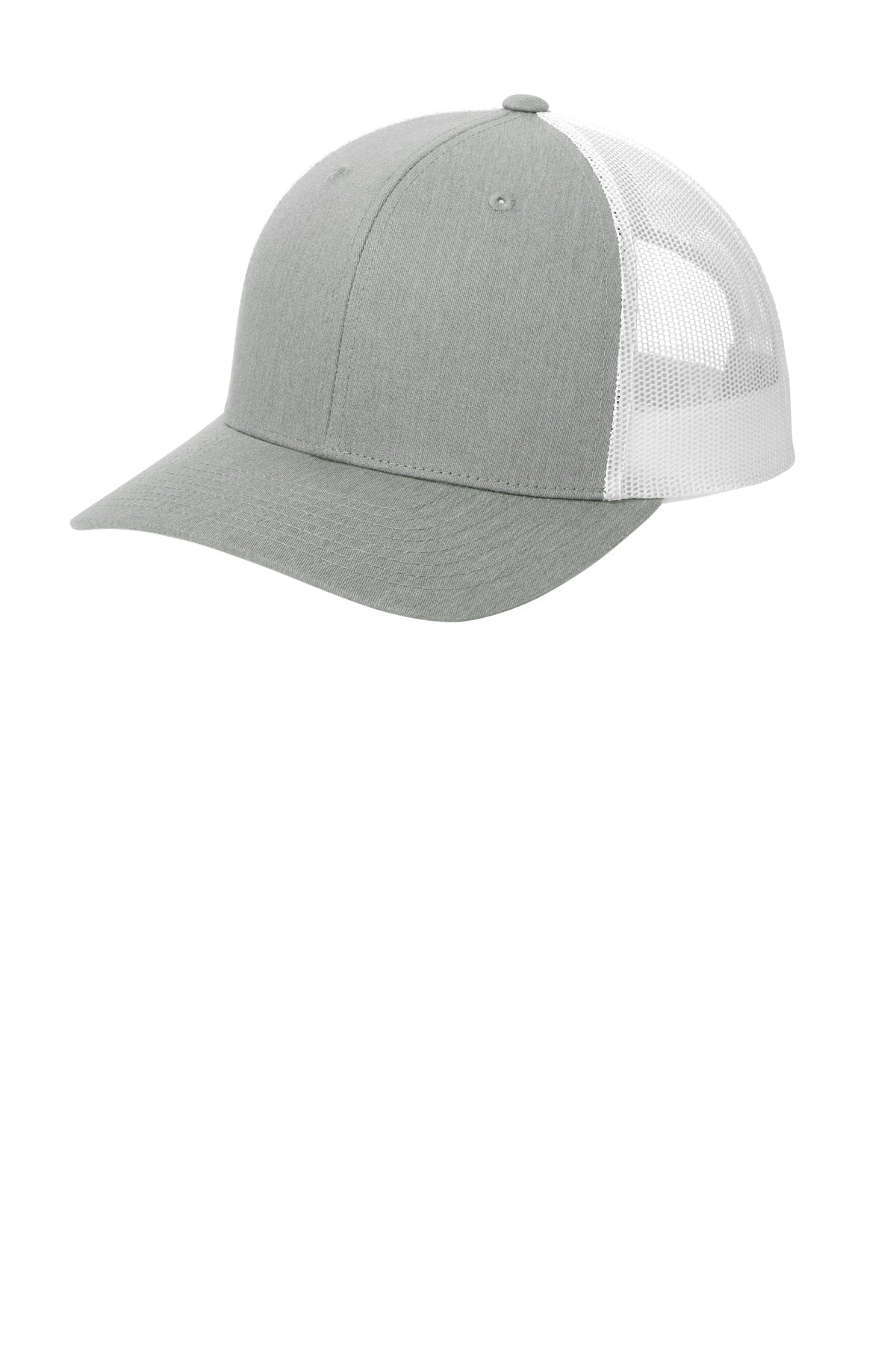 Sport-Tek YP Classics Retro Trucker Cap. STC39 in Heather Grey/ White